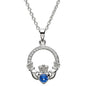 September Claddagh Birthstone Necklace with Swarovski Crystals - Shelburne Country Store