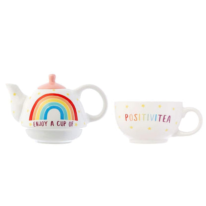 Rainbow Positivitea Tea Pot Set for One - Shelburne Country Store