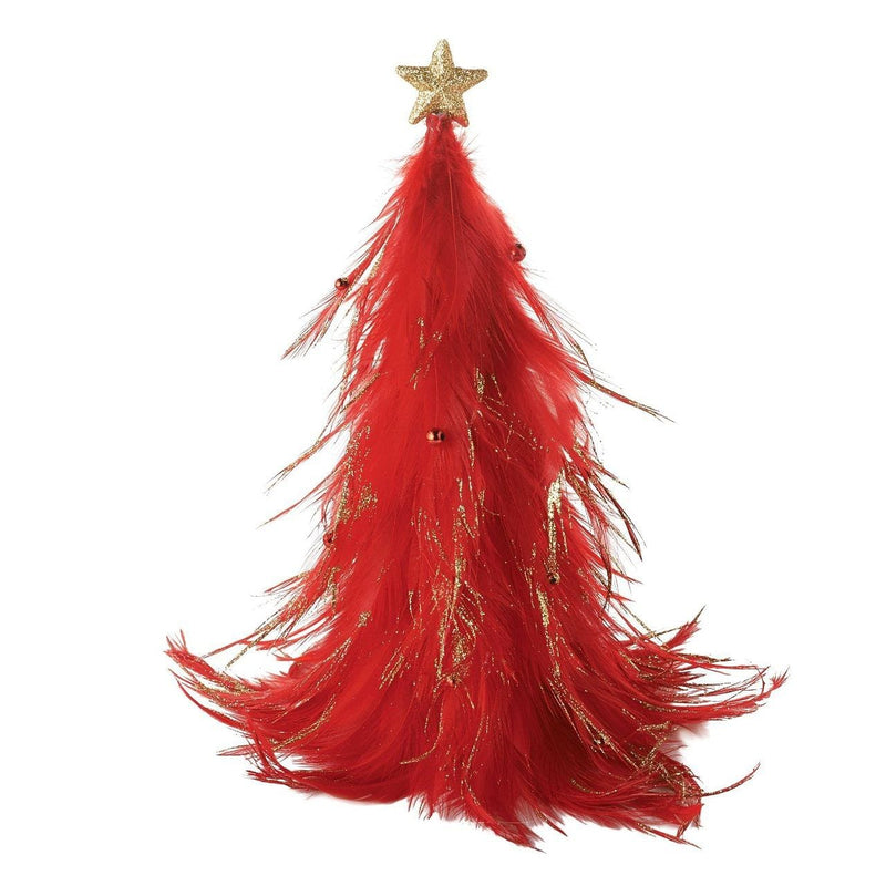 Christmas Basics Red Feather Tree, 9 Inch - Shelburne Country Store