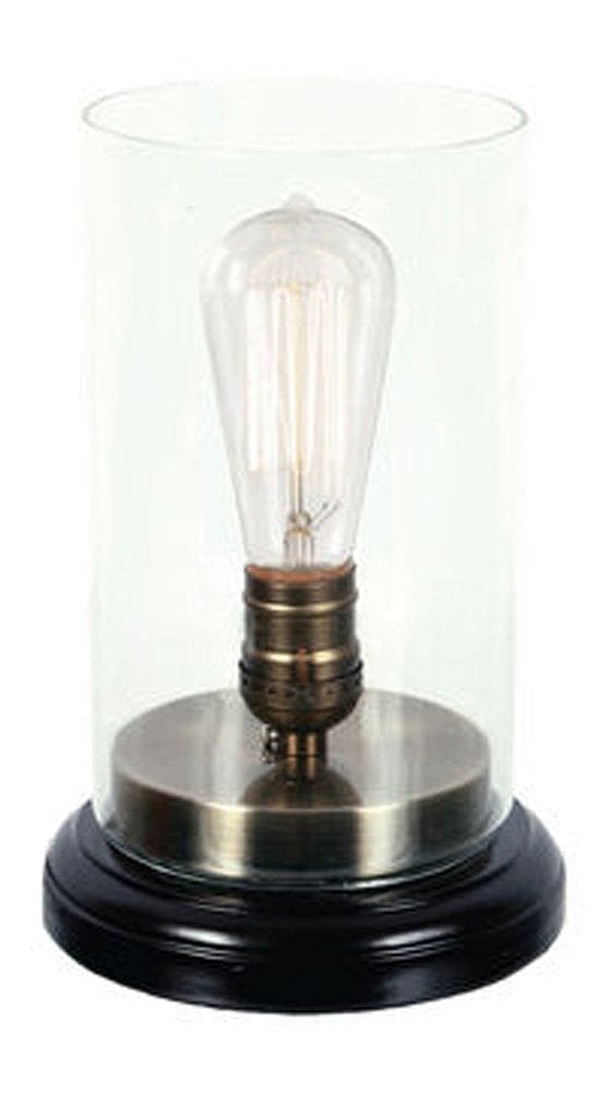 Glass / Wood Vintage Bulb Uplight - Shelburne Country Store