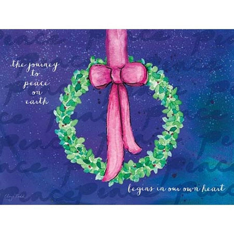 Lang Peace Wreath Classic Christmas Card By Eliza Todd - Shelburne Country Store