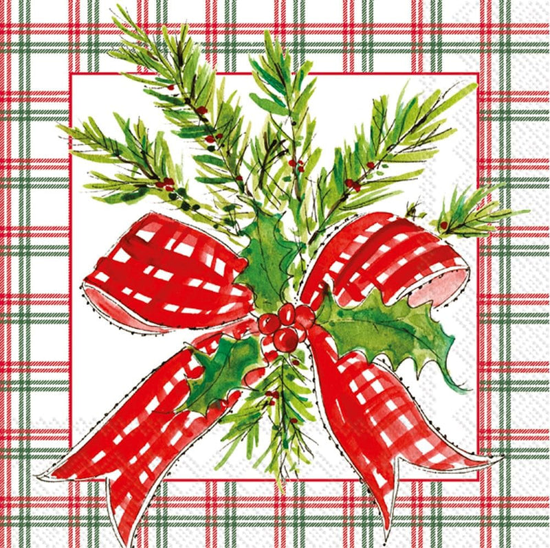 Plaid Bow  Luncheon Napkin - Shelburne Country Store