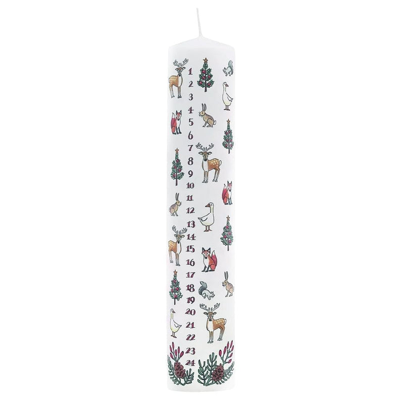 Winter Wildlife Advent Pillar Candle - Shelburne Country Store