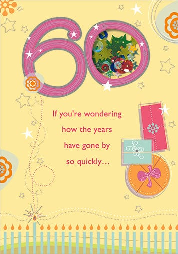 60th Birthday Card With Glitter - Shelburne Country Store