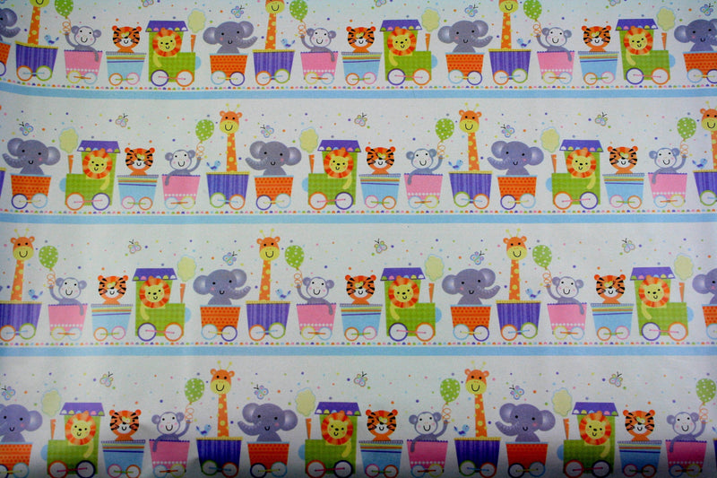17.5 square Feet Everyday Roll Wrap - Baby Animal Train - Shelburne Country Store