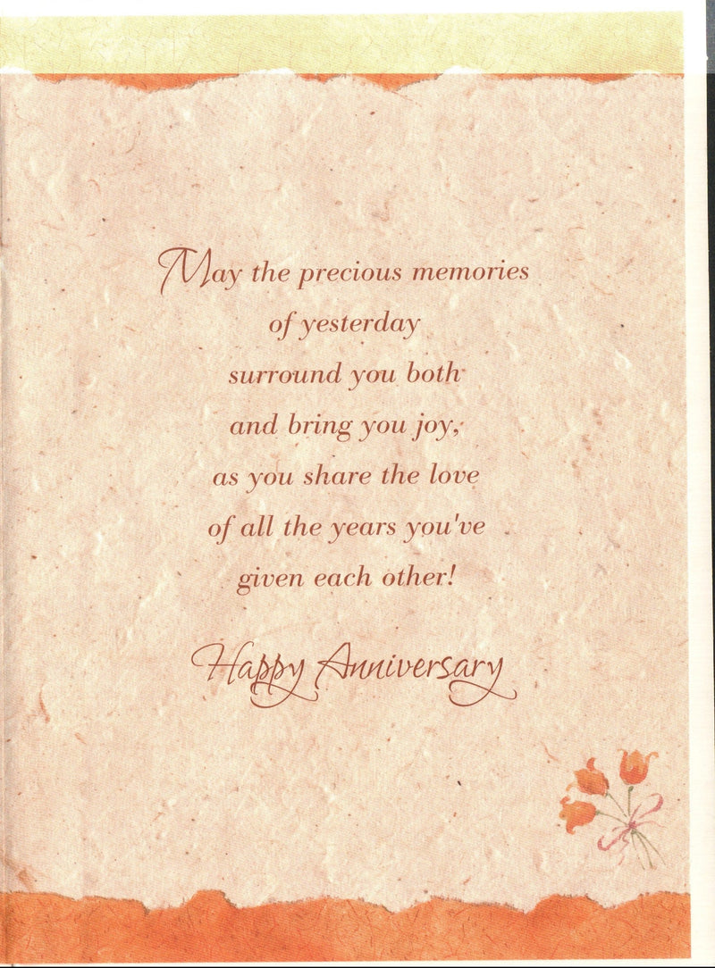 Anniversary Card - Brother and Wife Orange Flowers - Shelburne Country Store
