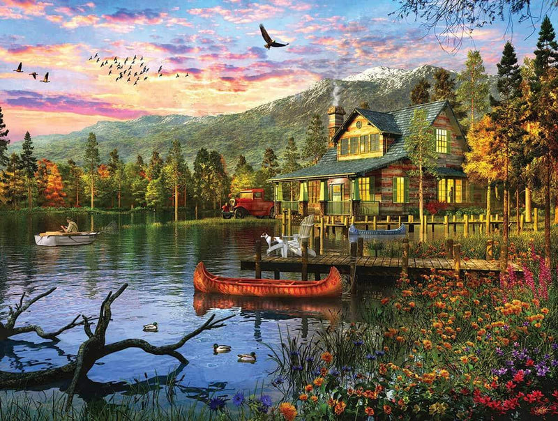 Sunset Cabin - 550 Piece Jigsaw Puzzle - Shelburne Country Store