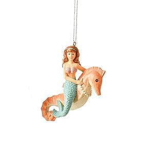 Mermaid Riding a Seahorse Ornament - Shelburne Country Store