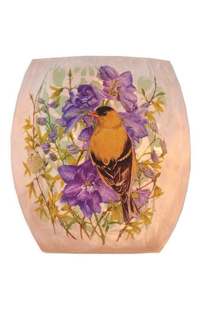 Lighted Songbird Glass Jar - Gold Finch - Shelburne Country Store