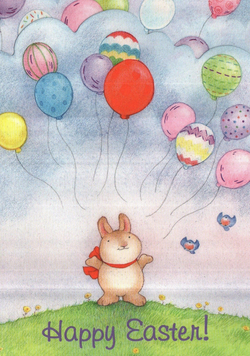 Bunny w/ Balloons Easter Greeting Card - Shelburne Country Store