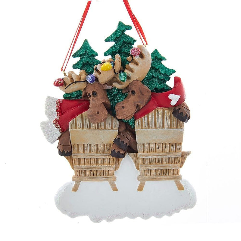 Moose on Chairs Ornament - - Shelburne Country Store