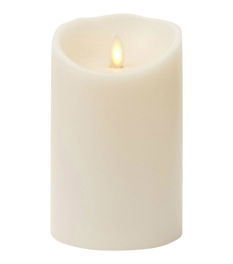 LED Moving Flame Vanilla Pillar - Ivory - 3.5x5 - Shelburne Country Store