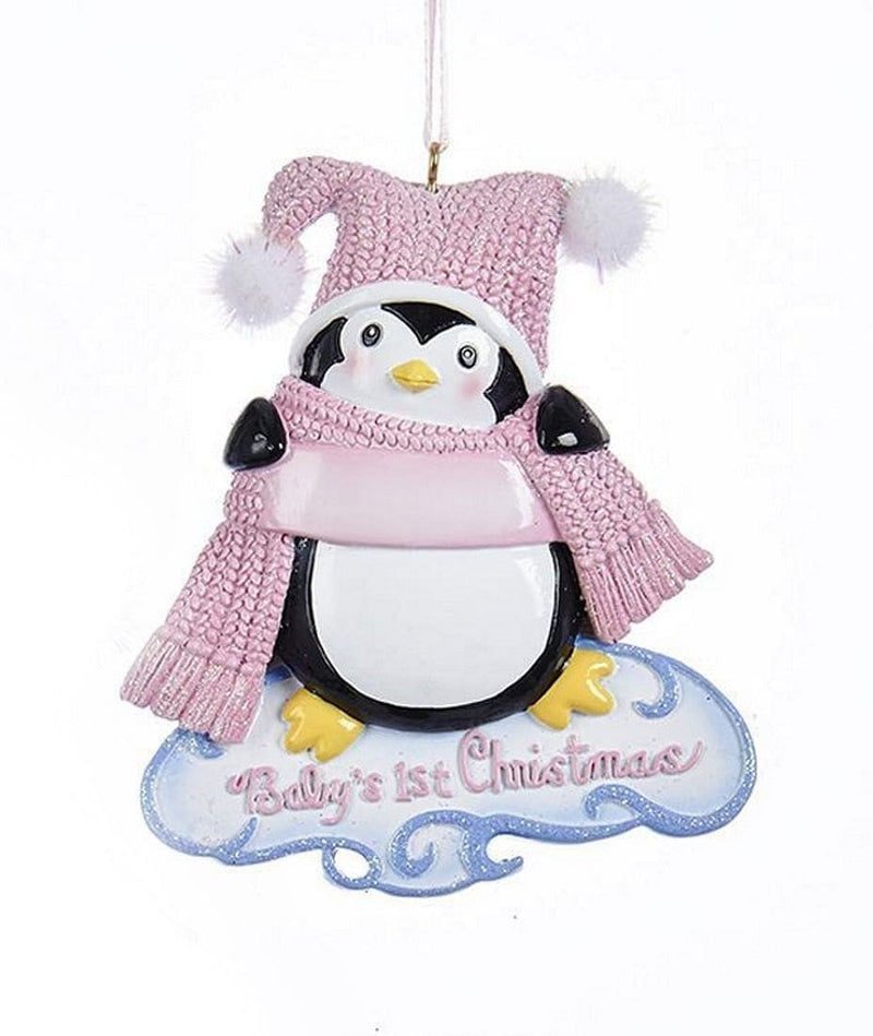 Baby's 1st Christmas Penguin Ornaments -  Pink - Shelburne Country Store