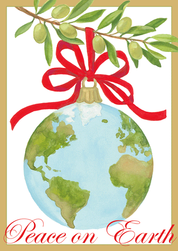 Peace On Earth Ornament - Christmas Card Box - 16 Cards (4.75'' x 6'') - Shelburne Country Store