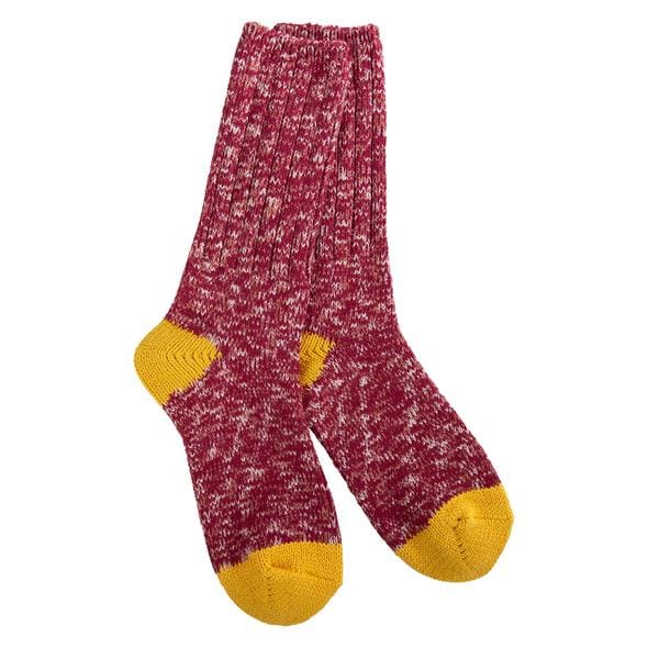 Worlds Softest Weekend Ragg Crew Socks - Cranberry - Shelburne Country Store