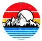 Mountain With Sun Sticker - Shelburne Country Store