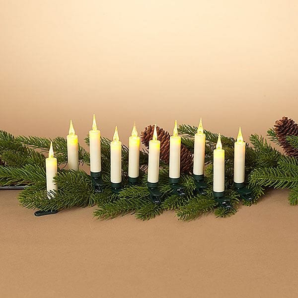 4 Inch LED Clip on Candle - 10 piece Set -  White - Shelburne Country Store