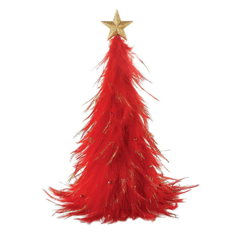 Christmas Basics Red Feather Tree, 13.75 Inch - Shelburne Country Store