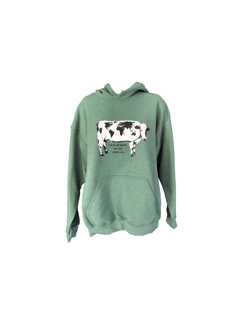 World Cow  Green Hooded Sweatshirt  - - Shelburne Country Store