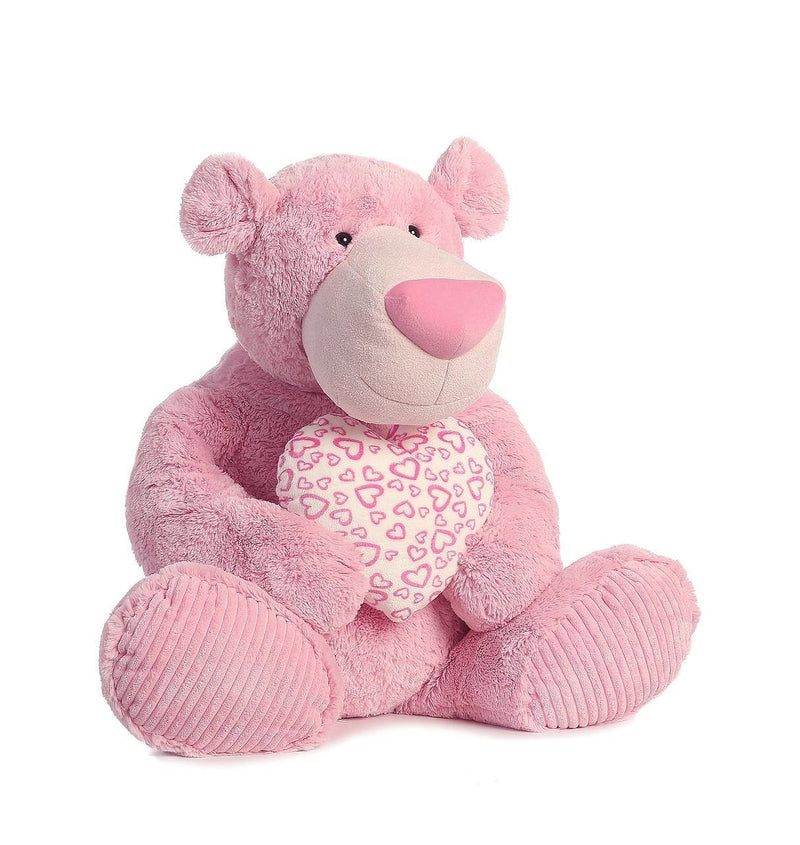 Strawberry Latte Teddy Bear With Stuffed Heart - - Shelburne Country Store