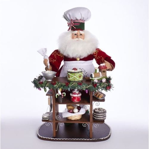 21.5-Inch Fabrich?Chef Baking Santa - Shelburne Country Store
