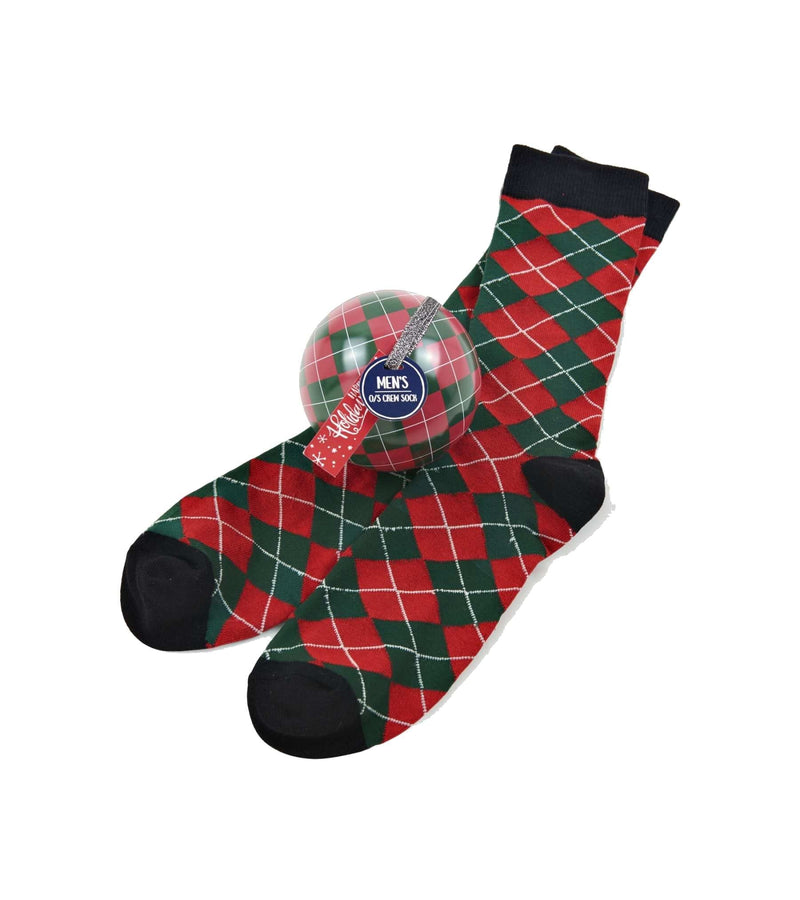 Holiday Argyle Men's Socks in An Ornament Ball - Shelburne Country Store