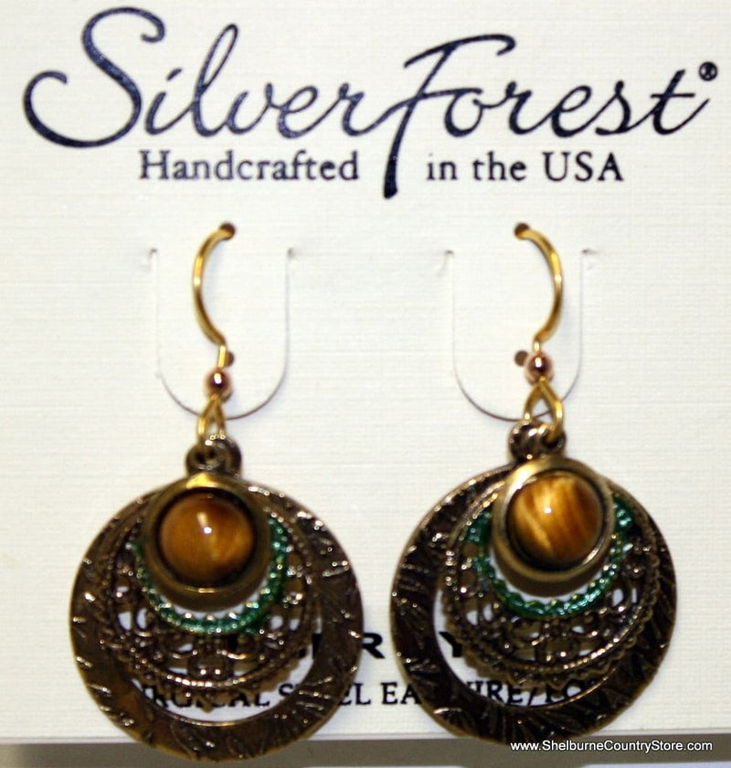 Tiger Eye On Circles - Earrings - Shelburne Country Store