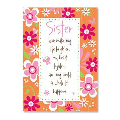 Life Brighter Sister Birthday Card - Shelburne Country Store