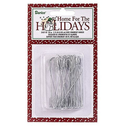 Wire Ornament Hangers - 2.5 inches - 50 pack -  Silver - Shelburne Country Store