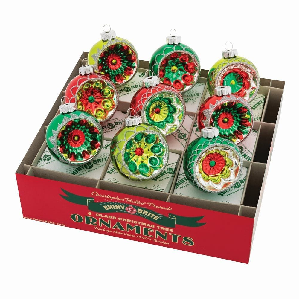 Holiday Splendor 9 Count 2.5'' Decorated Reflector Rounds - Shelburne Country Store