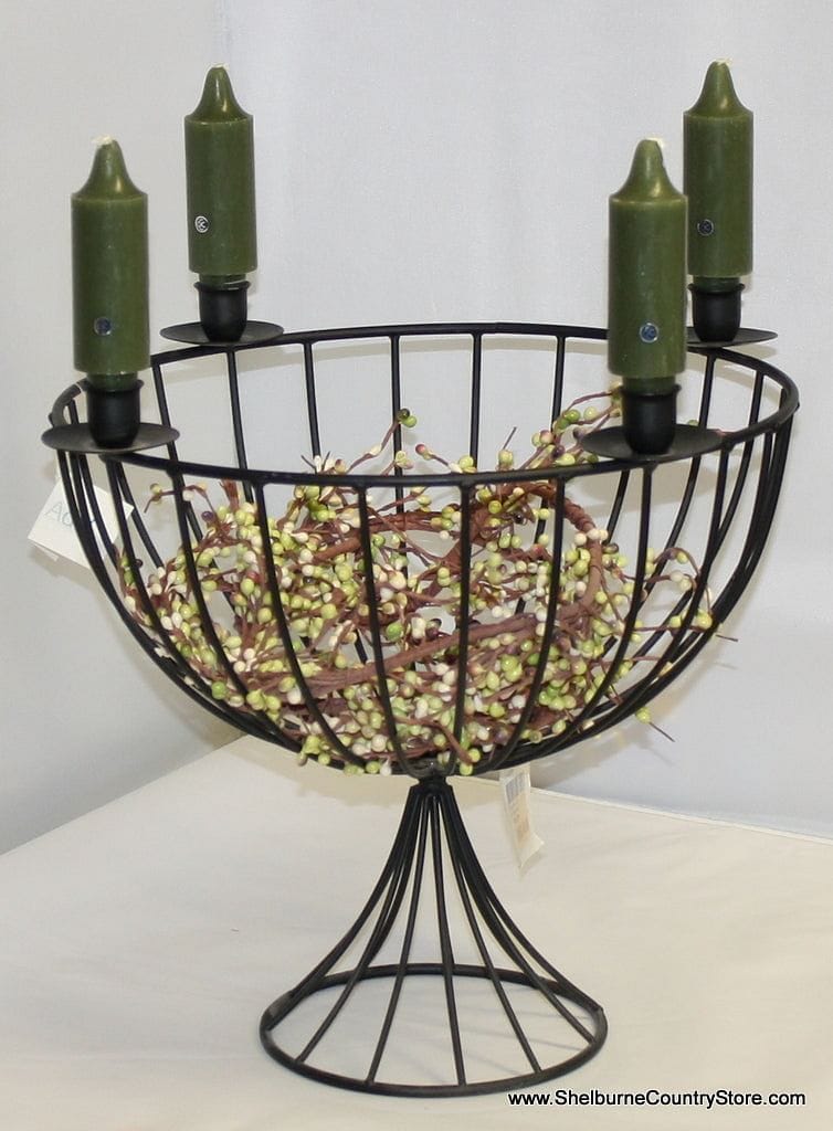 4 Lite Candleabra With Basket - Shelburne Country Store