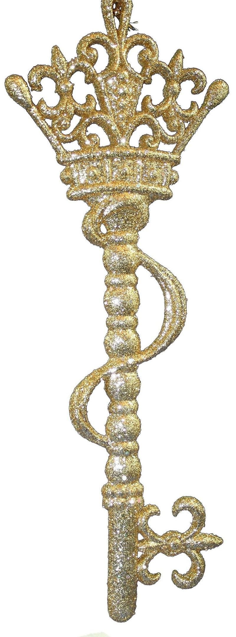8 Inch Gold Glitter Plastic Key Ornament - King - Shelburne Country Store