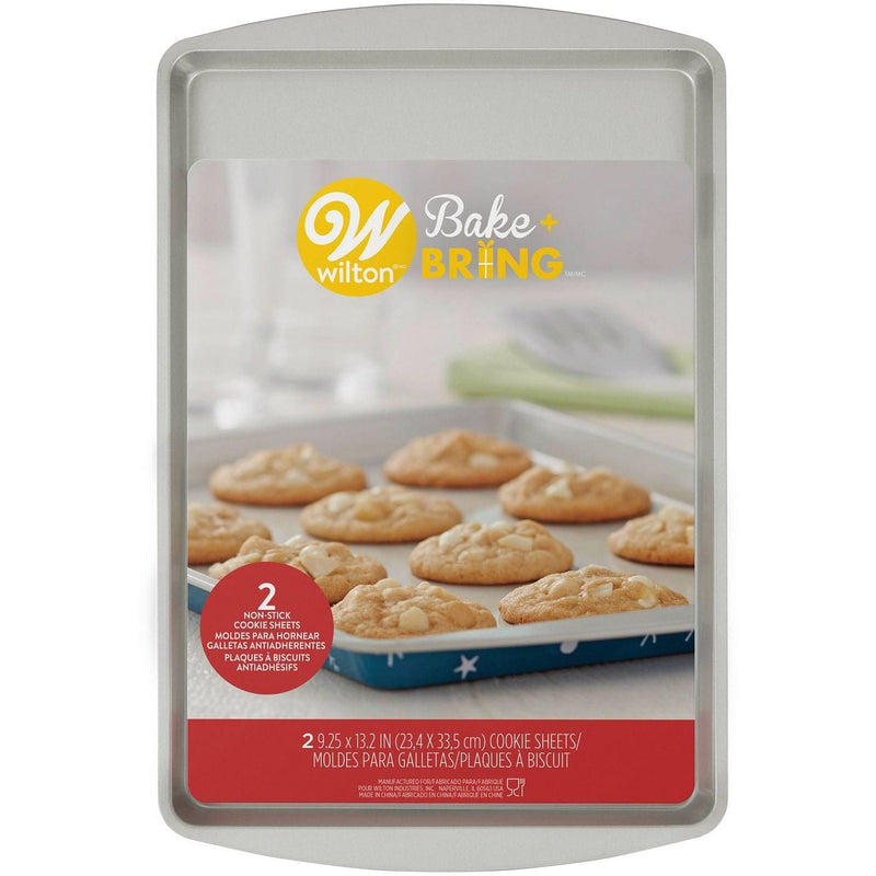 Wilton 14" x 9" 2pk Tinplate Bake n' Take Cookie Sheets Blue - Shelburne Country Store