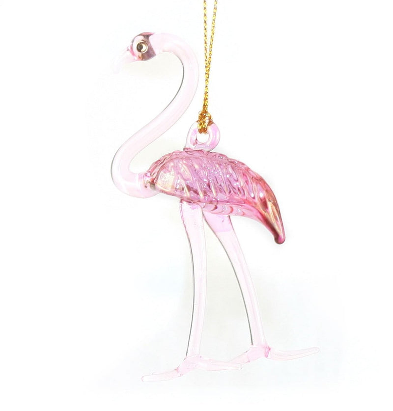 Egyptian Blown Glass Flamingo Ornament - Pink - Shelburne Country Store