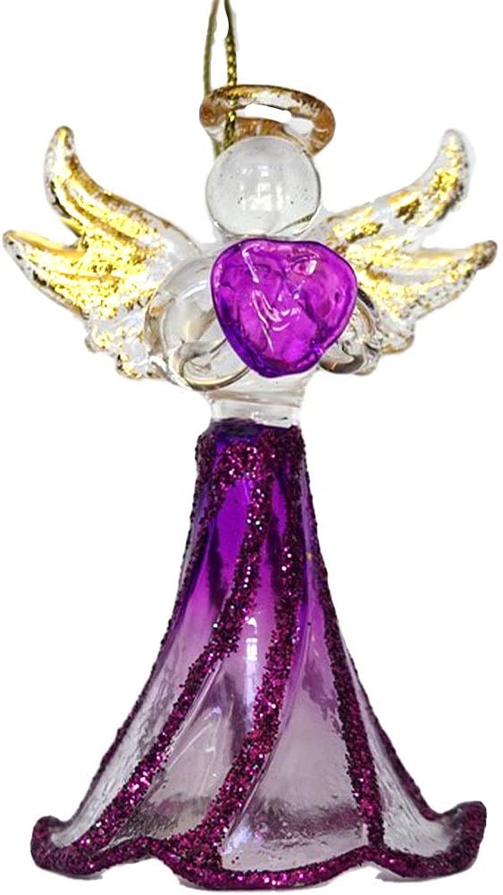 Crystal Birthstone Angel Ornament -  February - Shelburne Country Store