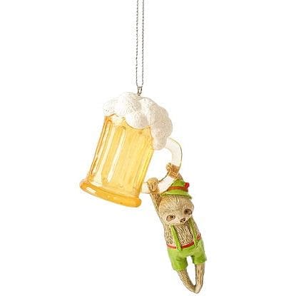 Drinking Sloth Ornament - Green - Shelburne Country Store