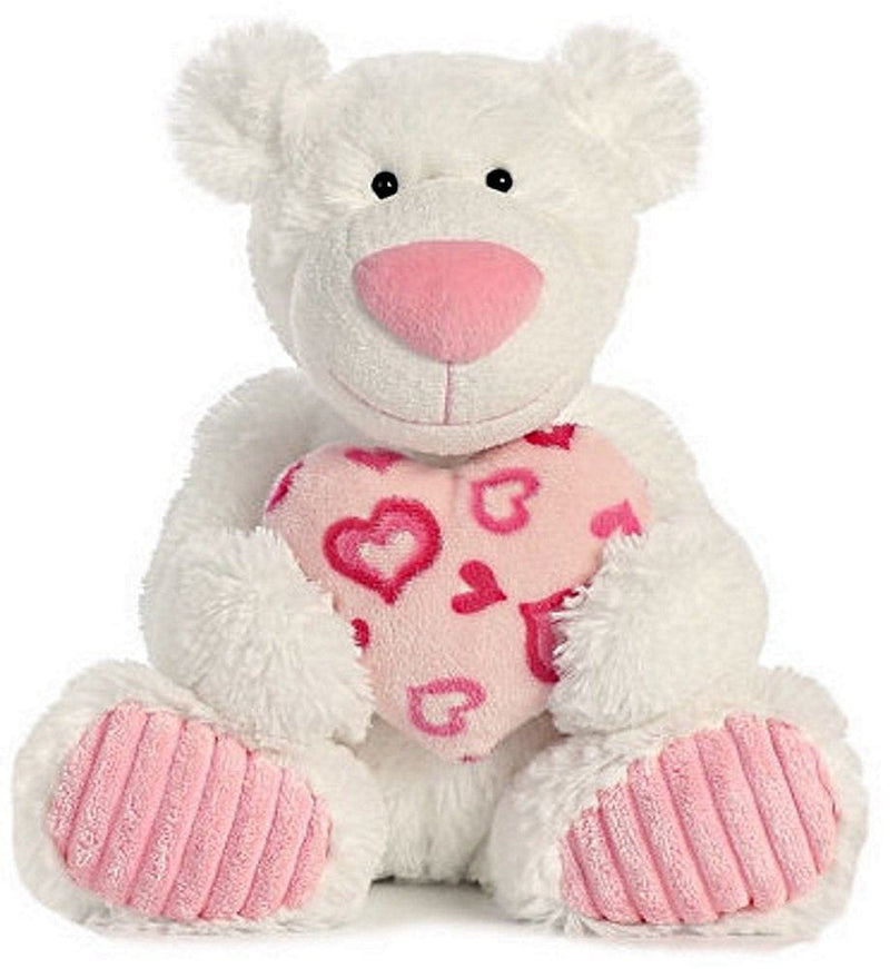 Aurora Vanilla Latte 12 inch Teddy Bear With Stuffed Heart - Shelburne Country Store