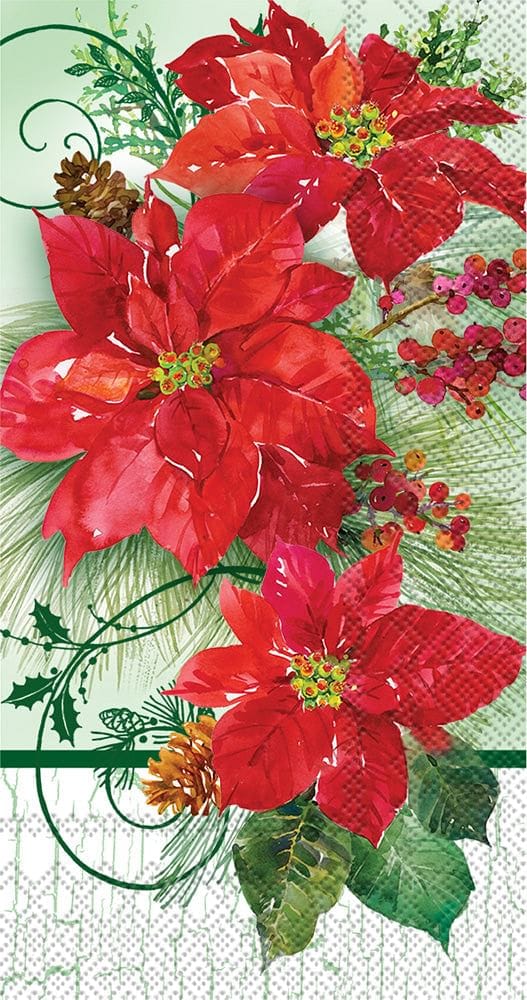 Poinsettia Crackle Guest Towel - Shelburne Country Store