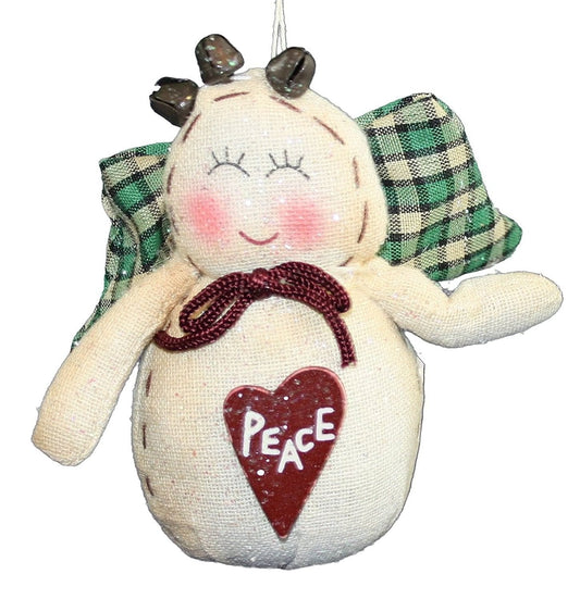 4.5 Inch Plush Angel Ornament - Peace - Shelburne Country Store