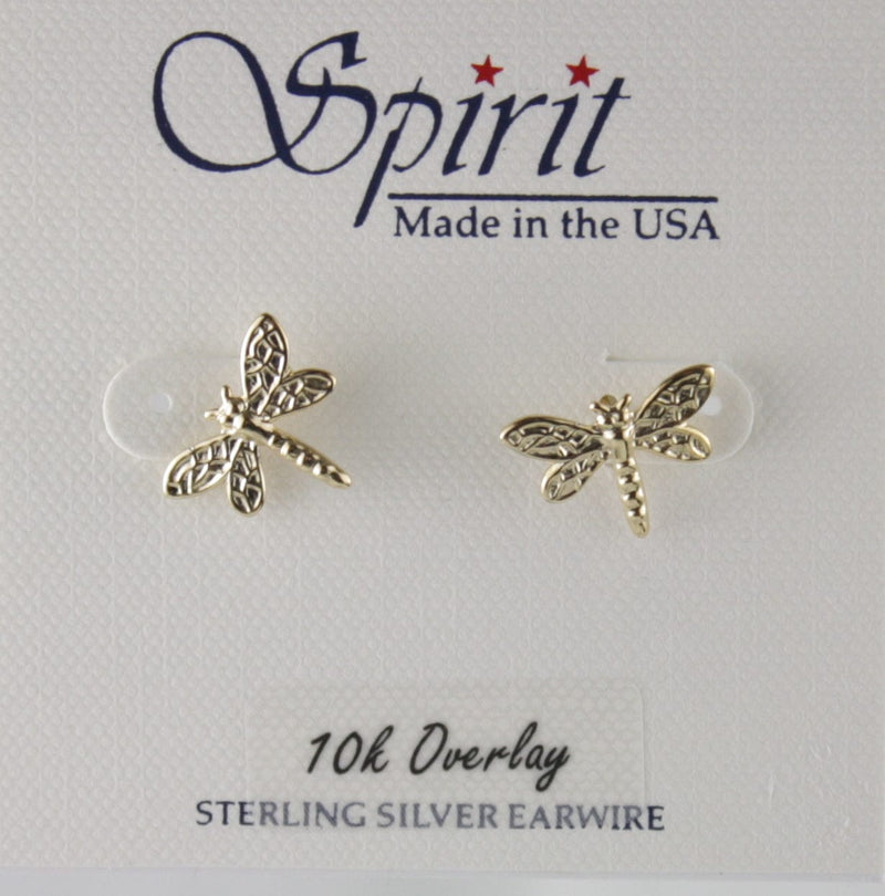Dragonfly Post - 10K Overlay Earrings - Shelburne Country Store