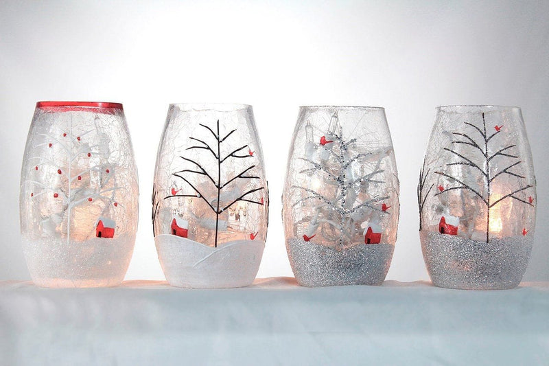 Farm Scene Lighted Glass Vase - - Shelburne Country Store