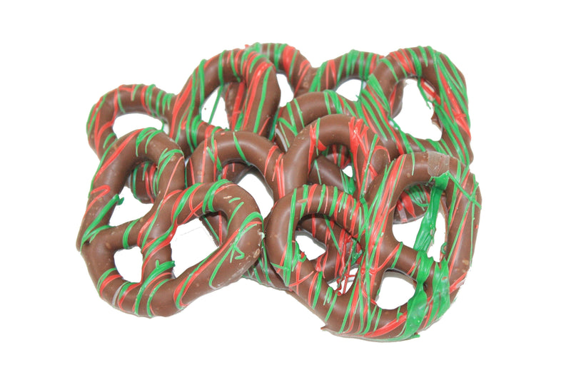 Milk Chocolate Covered Christmas Pretzels - 1 Pound - Shelburne Country Store