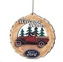 Wooden Vintage Ford Ornament - - Shelburne Country Store