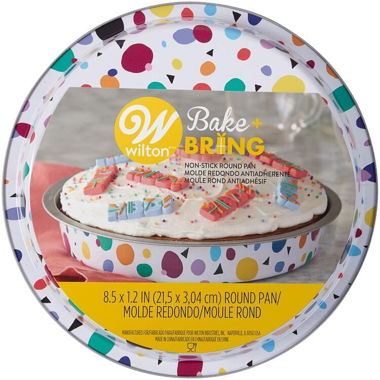 Bake and Bring Geometric Print Non-Stick 8 Inch Round Cake Pan - Shelburne Country Store