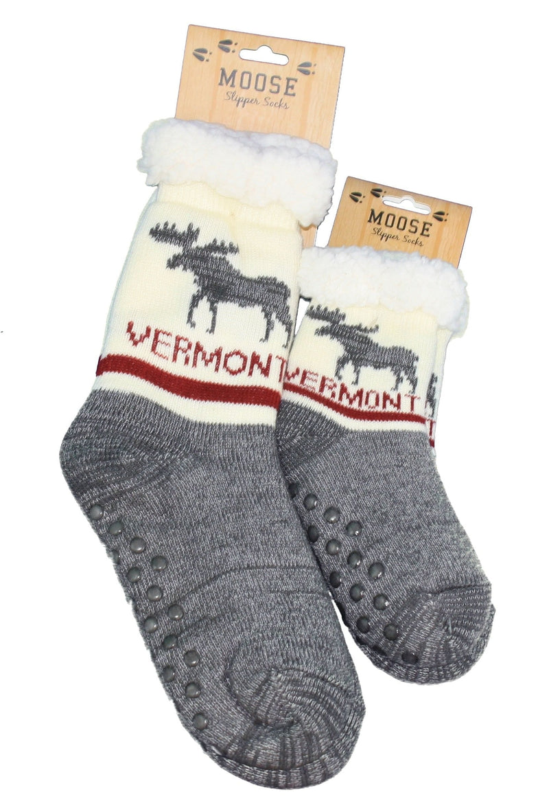 Vermont Moose Slipper Socks - - Shelburne Country Store