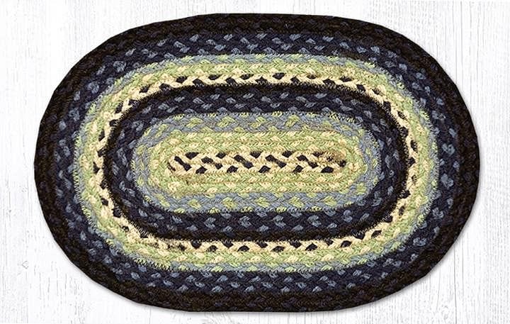 Blueberry/Cream Oval Braided Table Mat - 10x13 - Shelburne Country Store