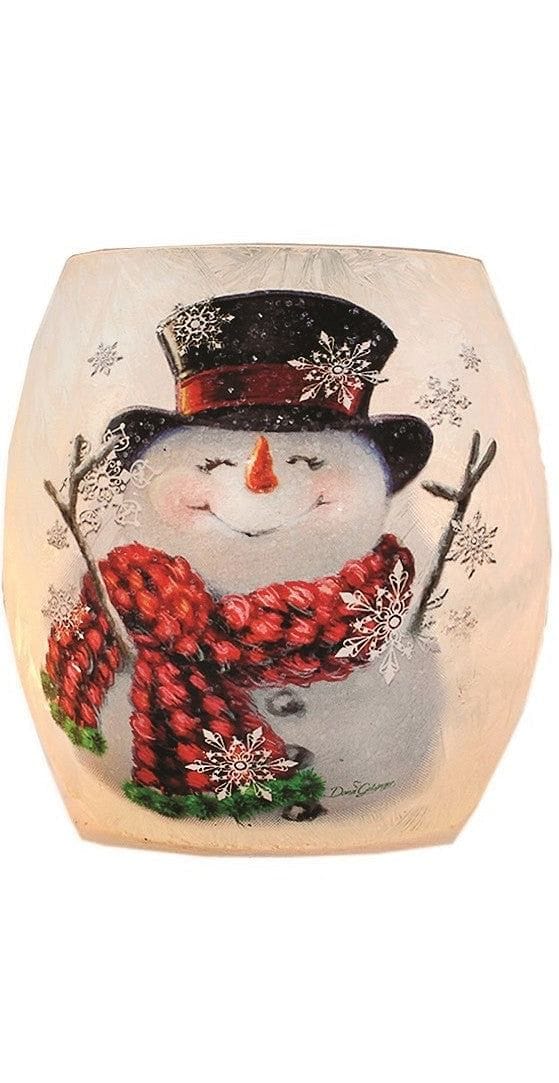 Lighted Glass Jar - Victorian Snowman - - Shelburne Country Store
