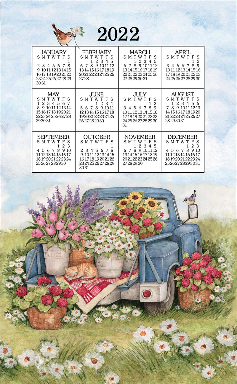 2022 Linen Calendar Towel -  Flower Truck - Shelburne Country Store