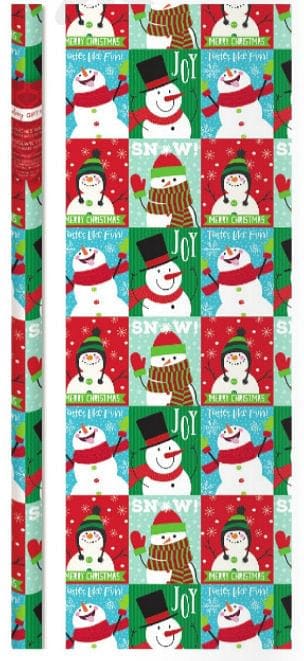 30" (40 square Foot) Kids Roll Wrap - Snowmen - Shelburne Country Store