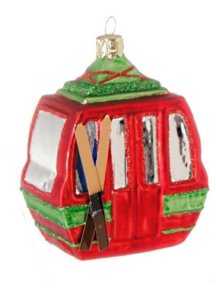 4.5 Inch Glass Gondola Ornament -  Red - Shelburne Country Store